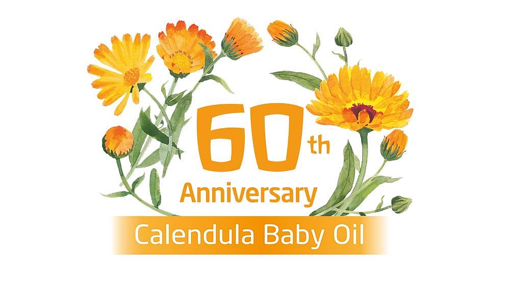Illustrasjon for Calendula Baby olje 60 år.
